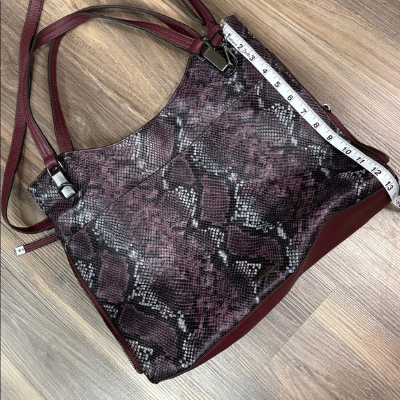 Vince Camuto Burgundy Snake Print Shoulder Bag - Picture 12 of 12